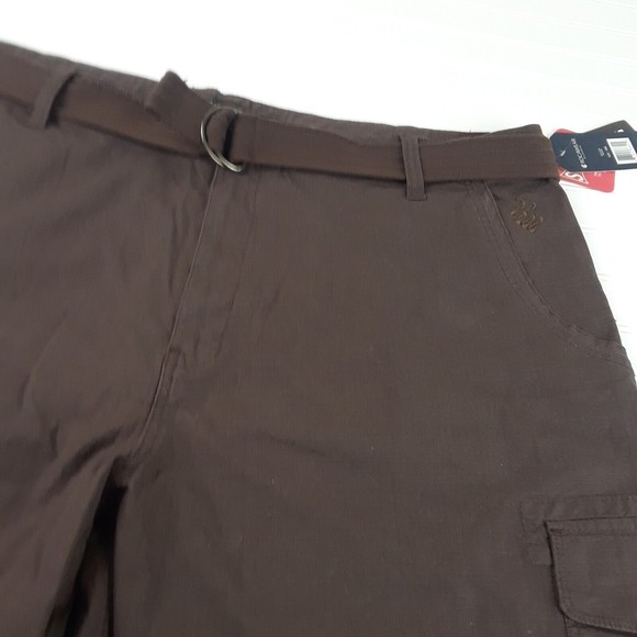 NWT RocaWear Mens Brown Cargo Shorts-Belted-Size 48B-98% Cotton 2% Spandex - Picture 5 of 11